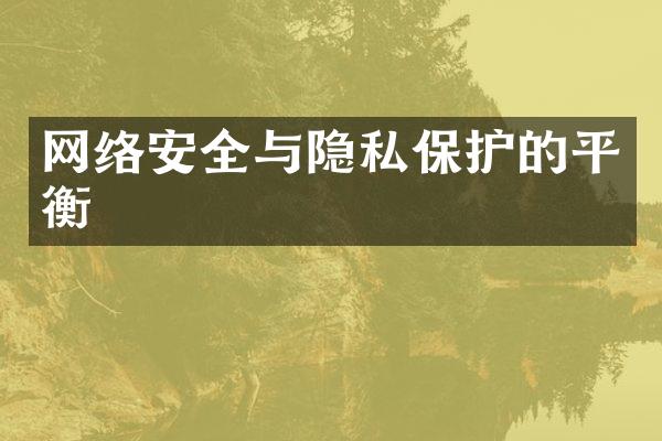 网络安全与隐私保护的平衡