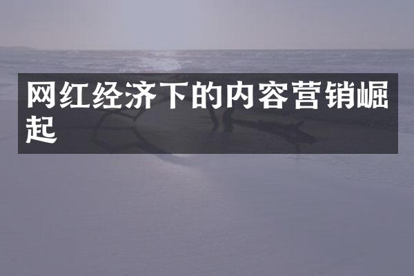 网红经济下的内容营销崛起